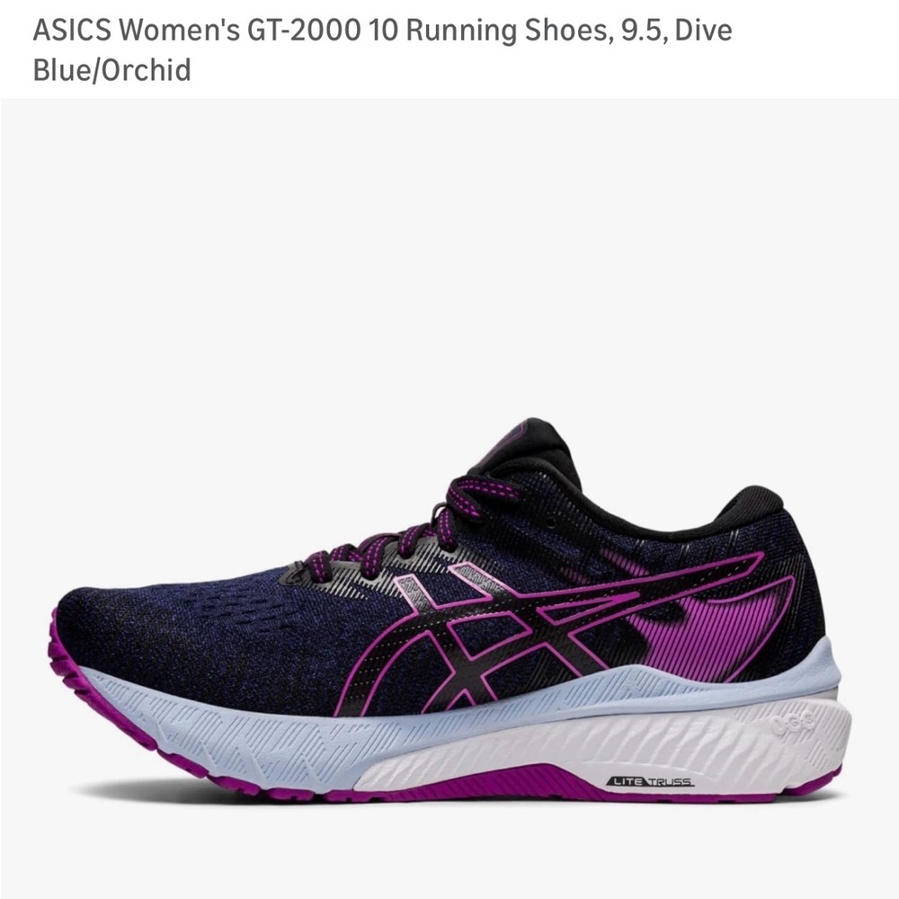ASICS Women's GT-2000 10 Running Shoes, 9.5, Dive Blue/Orchid
